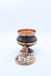 Copperdone Decorative Anatolia Handmade Hand Engraved Copper Candy Sugar Bowl With Lid Black - 3