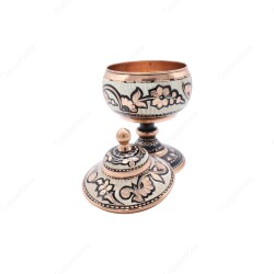 Copperdone Decorative Handmade Hand Engraved Copper Candy Sugar Bowl With Lid Black Color - 2