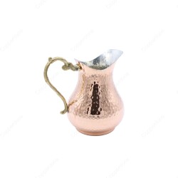 Copperdone Decorative Handmade Hand Hammered Copper Jug Decanter With Brass Handle Medium - 1