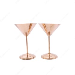 Copperdone El Yapımı Özel Tasarım Bakır Bardak Martini Kadehi - 2