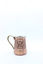 Copperdone Fine Hand Engraved Chisel Work Turkish Copper Mug Masrapa Cup Antique Copper Color ANATOLIA COLLECTION 1 - 3