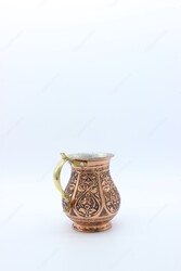 Copperdone Fine Hand Engraved Chisel Work Turkish Copper Mug Masrapa Cup Antique Copper Color MODEL 1 - 3