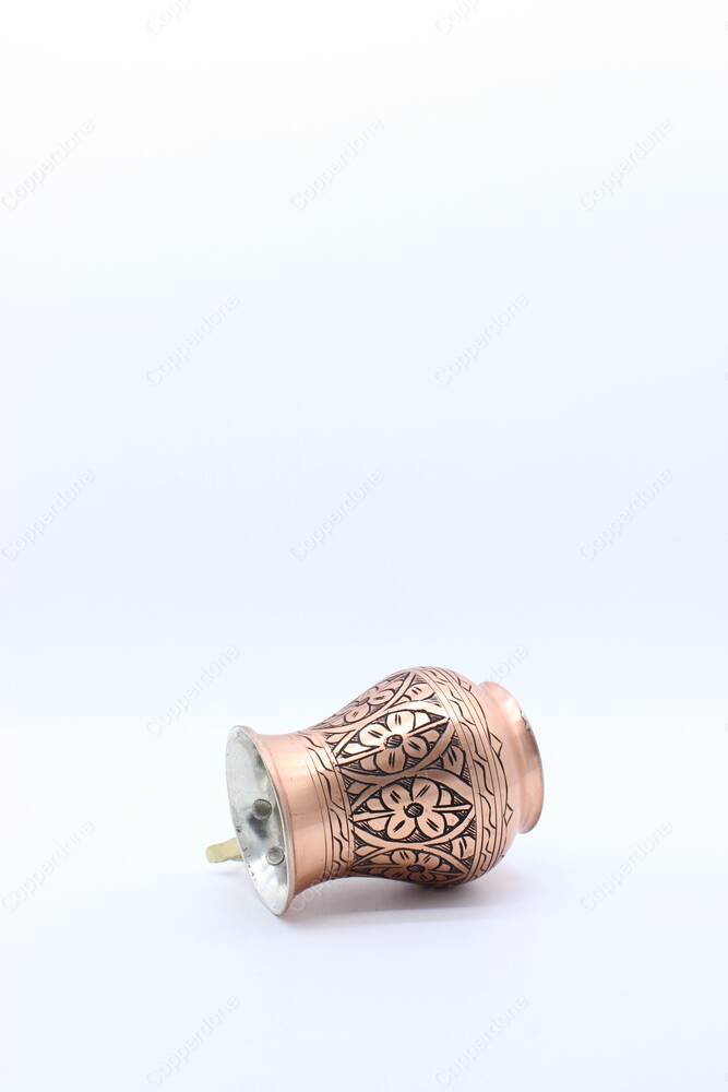 Copperdone Fine Hand Engraved Chisel Work Turkish Copper Mug Masrapa Cup Antique Copper Color MODEL 3 - 3