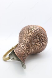 Copperdone Fine Handcrafted Hand Engraved Chisel Work Copper Jug Decanter Antique Copper Color Ottoman Collection 1 - 4