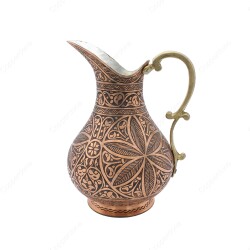 Copperdone Fine Handcrafted Hand Engraved Chisel Work Copper Jug Decanter Antique Copper Color Ottoman Collection 10 - 1