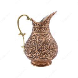 Copperdone Fine Handcrafted Hand Engraved Chisel Work Copper Jug Decanter Antique Copper Color Ottoman Collection 4 - 2