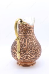 Copperdone Fine Handcrafted Hand Engraved Chisel Work Copper Jug Decanter Antique Copper Color Ottoman Collection 4 - 3