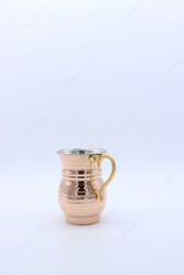 Copperdone Gaziantep Hand Hammered Turkish Copper Mug Masrapa Shiny Copper Color - 3