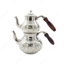 Copperdone Gaziantep Style Handmade Hand Engraved Chisel Work Turkish Copper Teapot Tea Kettle Shiny Copper Color - 1