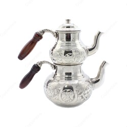 Copperdone Gaziantep Style Handmade Hand Engraved Chisel Work Turkish Copper Teapot Tea Kettle Shiny Copper Color - 2