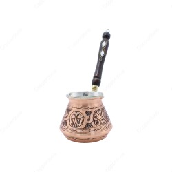 Copperdone Gaziantep Style Handmade Hand Engraved Copper Coffee Pot Cezve Ibrik Briki Turkish Greek Arabic Coffee Maker Medium Antique Copper Color - 1