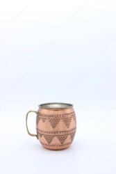 Copperdone Grape Motif Hand Engraved Chisel Work Turkish Copper Mug Masrapa Cup Moscow Mule - 3