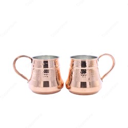 Copperdone Handhammered Copper Mug Masrapa Cup Shiny Copper Color With Copper Handle For Beer and Drinkware Serving - 1