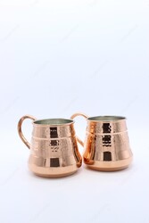 Copperdone Handhammered Copper Mug Masrapa Cup Shiny Copper Color With Copper Handle For Beer and Drinkware Serving - 3