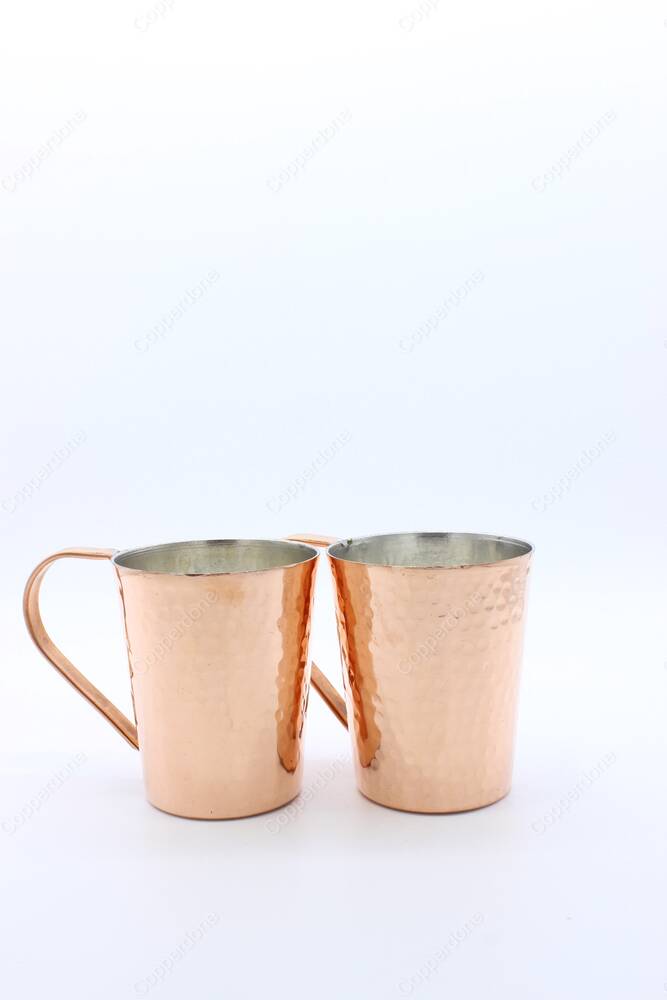 Copperdone Handhammered Copper Mug Masrapa Cup Shiny Copper Color With Copper Handle For Drinkware Serving - 5