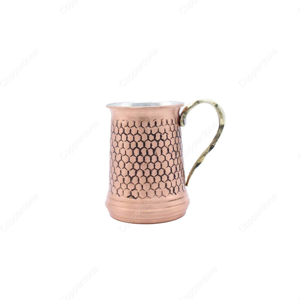 Copperdone Handhammered Turkish Copper Mug Masrapa Cup Antic Copper Color - 2