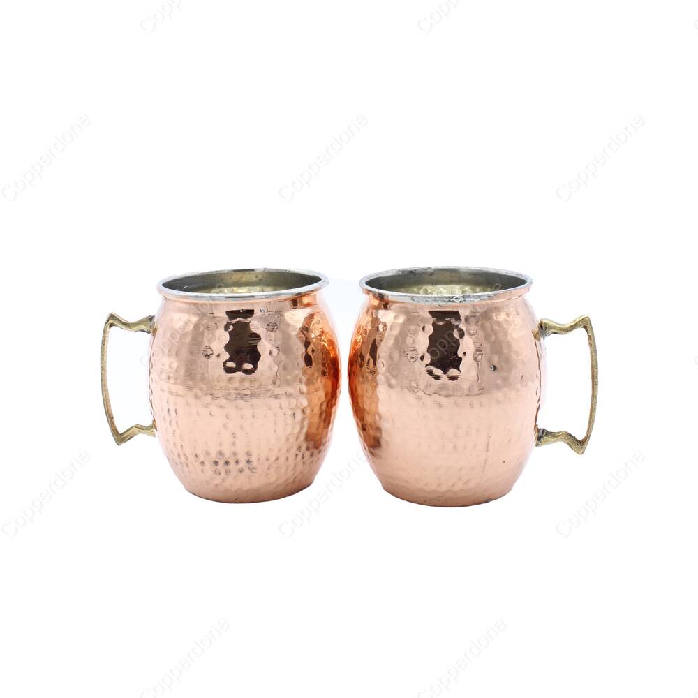 Copperdone Handhammered Turkish Copper Mug Masrapa Cup Moscow Mule With Brass Handle Model 1 - 1