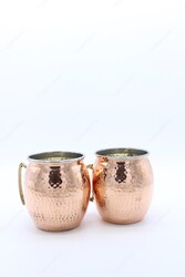 Copperdone Handhammered Turkish Copper Mug Masrapa Cup Moscow Mule With Brass Handle Model 1 - 3