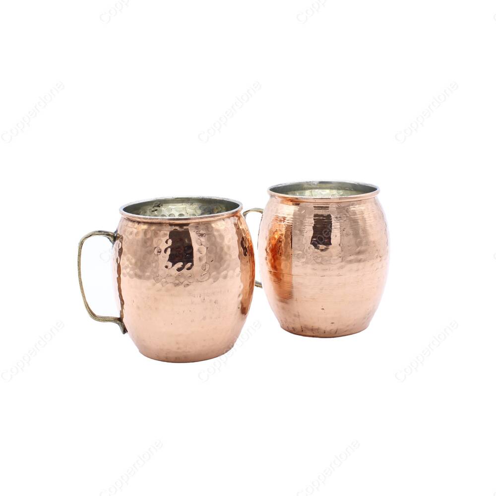 Copperdone Handhammered Turkish Copper Mug Masrapa Cup Moscow Mule With Brass Handle Model 2 - 1