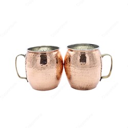 Copperdone Handhammered Turkish Copper Mug Masrapa Cup Moscow Mule With Brass Handle Model 2 - 2