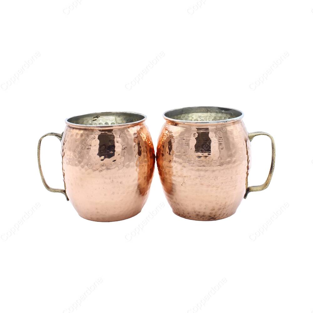 Copperdone Handhammered Turkish Copper Mug Masrapa Cup Moscow Mule With Brass Handle Model 2 - 2