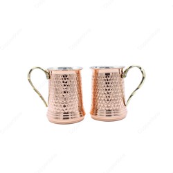 Copperdone Handhammered Turkish Copper Mug Masrapa Cup Shiny Copper Color - 1