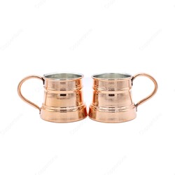 Copperdone Handmade Copper Mug Masrapa Cup Shiny Copper Color With Copper Handle For Beer and Drinkware Serving - 1