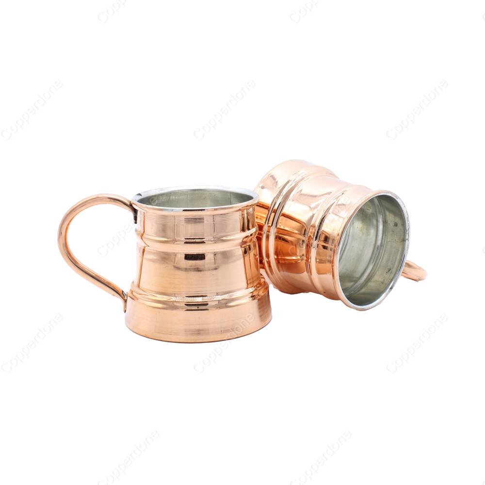 Copperdone Handmade Copper Mug Masrapa Cup Shiny Copper Color With Copper Handle For Beer and Drinkware Serving - 2