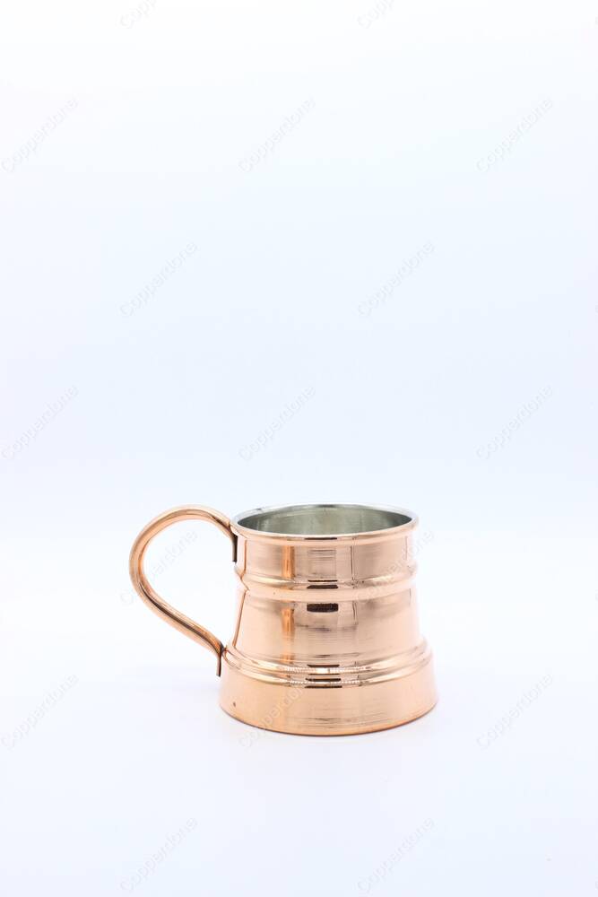 Copperdone Handmade Copper Mug Masrapa Cup Shiny Copper Color With Copper Handle For Beer and Drinkware Serving - 3