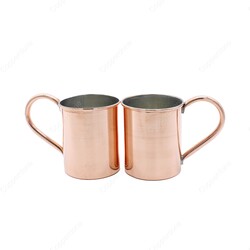 Copperdone Handmade Copper Mug Masrapa Cup Shiny Copper Color With Copper Handle Model 2 - 2