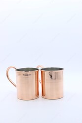 Copperdone Handmade Copper Mug Masrapa Cup Shiny Copper Color With Copper Handle Model 2 - 3