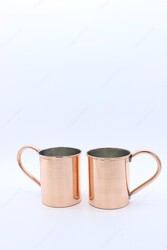 Copperdone Handmade Copper Mug Masrapa Cup Shiny Copper Color With Copper Handle Model 2 - 4