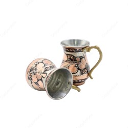 Copperdone Handmade Hand Crafted Copper Ayran Water Drinkware Masrapa Mug Cup Black - 1