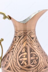 Copperdone Handmade Hand Engraved Chisel Work Copper Jug Decanter Antique Copper Color - 4