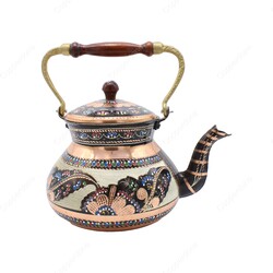 Copperdone Handmade Hand Engraved Large Size Turkish Copper Stovetop Teapot Tea Kettle Black - 2