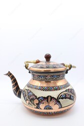 Copperdone Handmade Hand Engraved Large Size Turkish Copper Stovetop Teapot Tea Kettle Black - 3