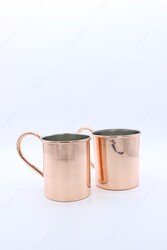 Copperdone Handmade Copper Mug Masrapa Cup Shiny Copper Color With Copper Handle Model 1 - 4