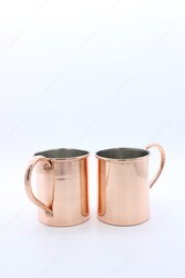 Copperdone Handmade Copper Mug Masrapa Cup Shiny Copper Color With Copper Handle Model 1 - 5