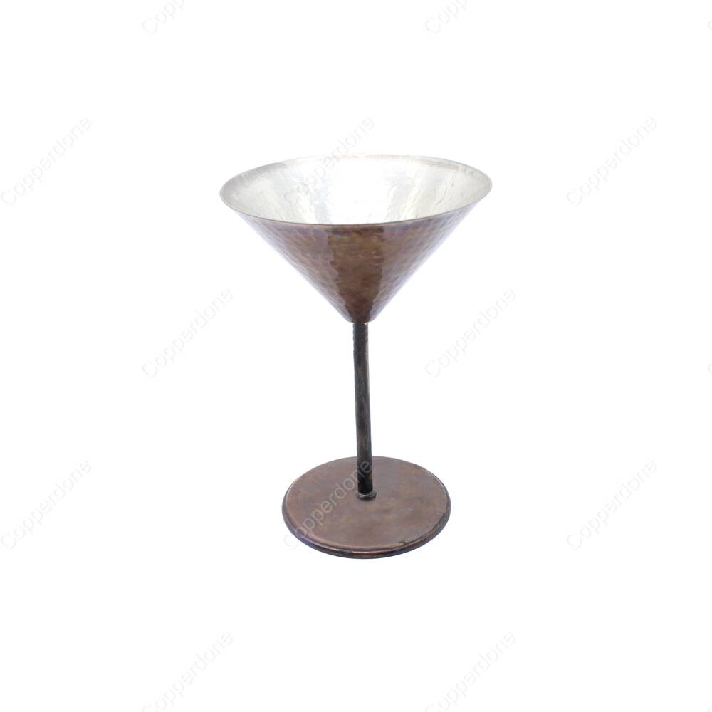 Copperdone Handmade Hand Hammered Model Bar Professional Martini Cocktail Copper Glasses Antique Copper Color - 2