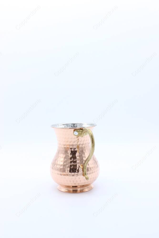 Copperdone Handmade Hand Hammered Turkish Copper Mug Masrapa Shiny Copper Color - 5