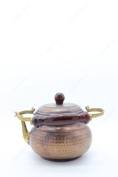 Copperdone Handmade Hand Hammered Vintage Style Copper Teapot Tea Kettle With Wooden Handle Shiny Antique Copper Color - 4