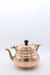 Copperdone Handmade Hand Hammered Vintage Style Copper Teapot Tea Kettle With Wooden Handle Shiny Copper Color - 3