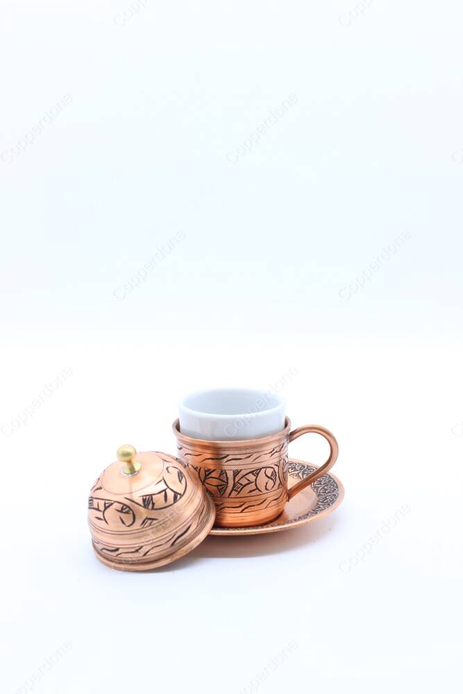 Copperdone Handmade Handcrafted Chisel Work Copper Turkish Greek Coffee Mug Cup Antic Copper Color - 3