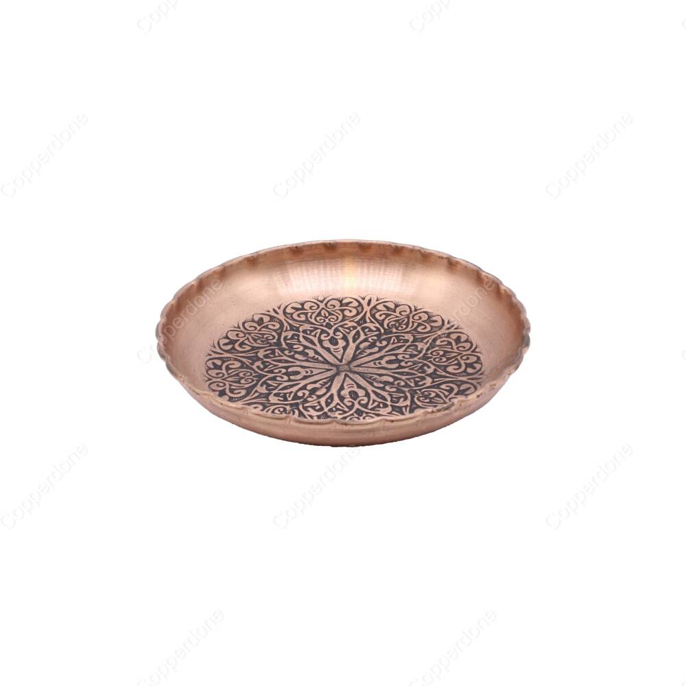 Copperdone Handmade Handcrafted Copper Candy Appetizer Sauce Dessert Serving Bowl Antique Pattern Copper Color Medium - 2