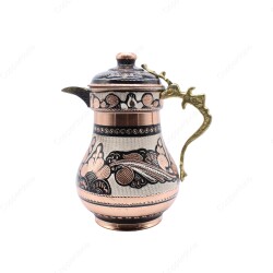 Copperdone Handmade Handcrafted Copper Jug Decanter with Lid Black Color - 1