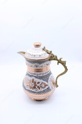 Copperdone Handmade Handcrafted Copper Jug Decanter with Lid White Color - 4