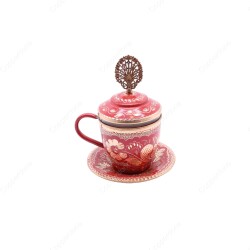 Copperdone Handmade Handcrafted Copper Turkish Arabic Greek Coffee Fincan Serving Cup Red Color - 1