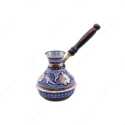 Copperdone Handmade Handcrafted Russian Model Copper Coffee Pot Cezve Ibrik Briki Turkish Greek Arabic Coffee Maker Blue Color - 1