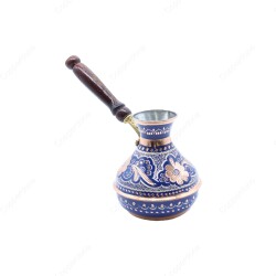 Copperdone Handmade Handcrafted Russian Model Copper Coffee Pot Cezve Ibrik Briki Turkish Greek Arabic Coffee Maker Blue Color - 2