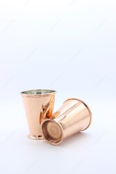 Copperdone Handmade Turkish Copper Mug Masrapa Glass For Drinkware Serving - 4